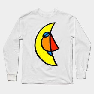 Smiling Moon - Colored Long Sleeve T-Shirt